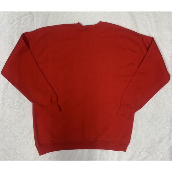 Vintage 90s Lee Sports Blank Sweatshirt Red Crew Neck Pullover USA Made Mens XL - Picture 9 of 9